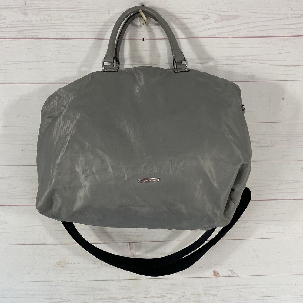 Rebecca Minkoff Mott Nylon Tote Travel Weekend Bag in Pearl Grey Shoulder Strap